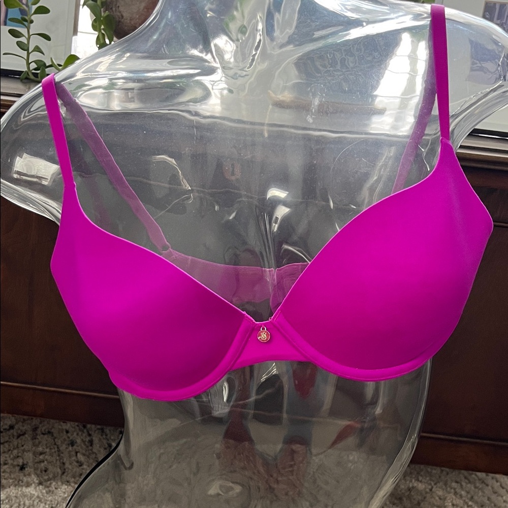 Victoria’s Secret Lined  Demi Vibrant Pink Women's Bra 34C